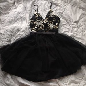 A formal black dress
